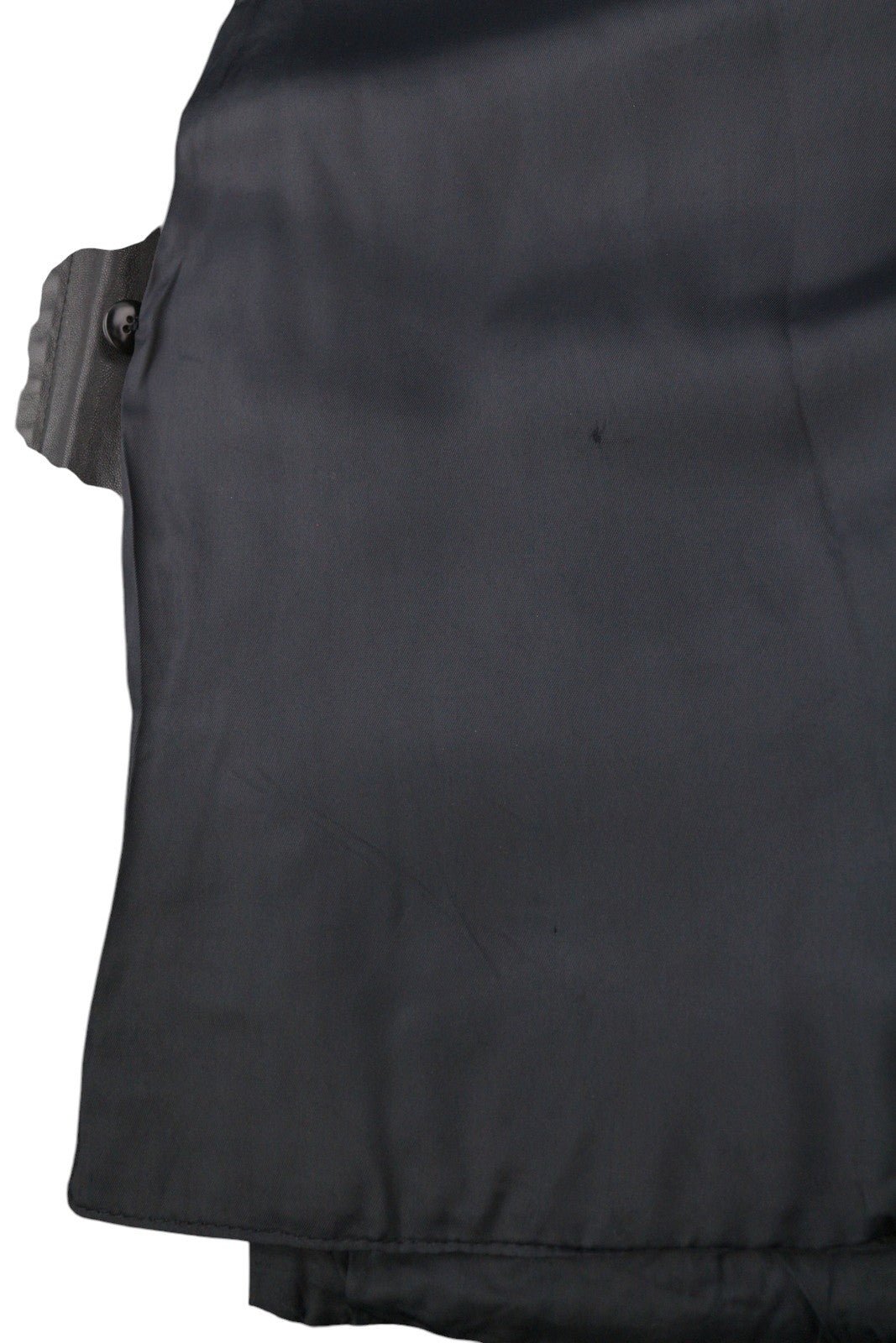 MARINA RINALDI moteriška striukė ~M vintažinė juoda tikros odos paltas be pamušalo 