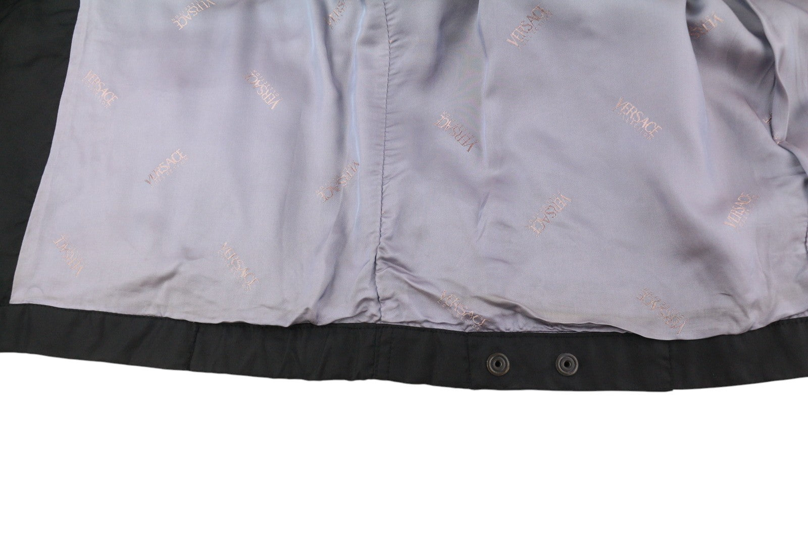 VERSACE vyriška striukė 50, juoda, aukšta apykakle, su pamušalu, lengva, užtrauktuku 