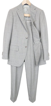 SUITSUPPLY Lazio Men's Suit UK34R Grey Tropical Melange Slim 2Pc Pure Wool