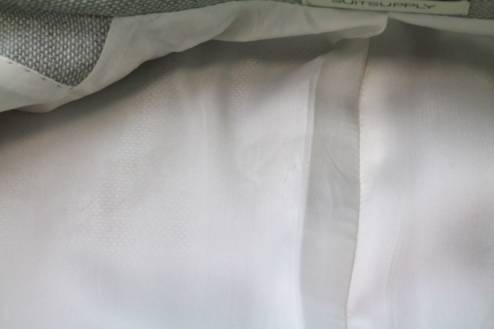 SUITSUPPLY Havana Jetted Men's Suit UK44R Grey Melange Pure Wool Slim 2-Piece