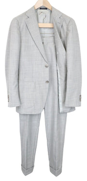 SUITSUPPLY Havana Patch Men's Suit UK38R Grey Melange Wool Slim 2Pc S120s