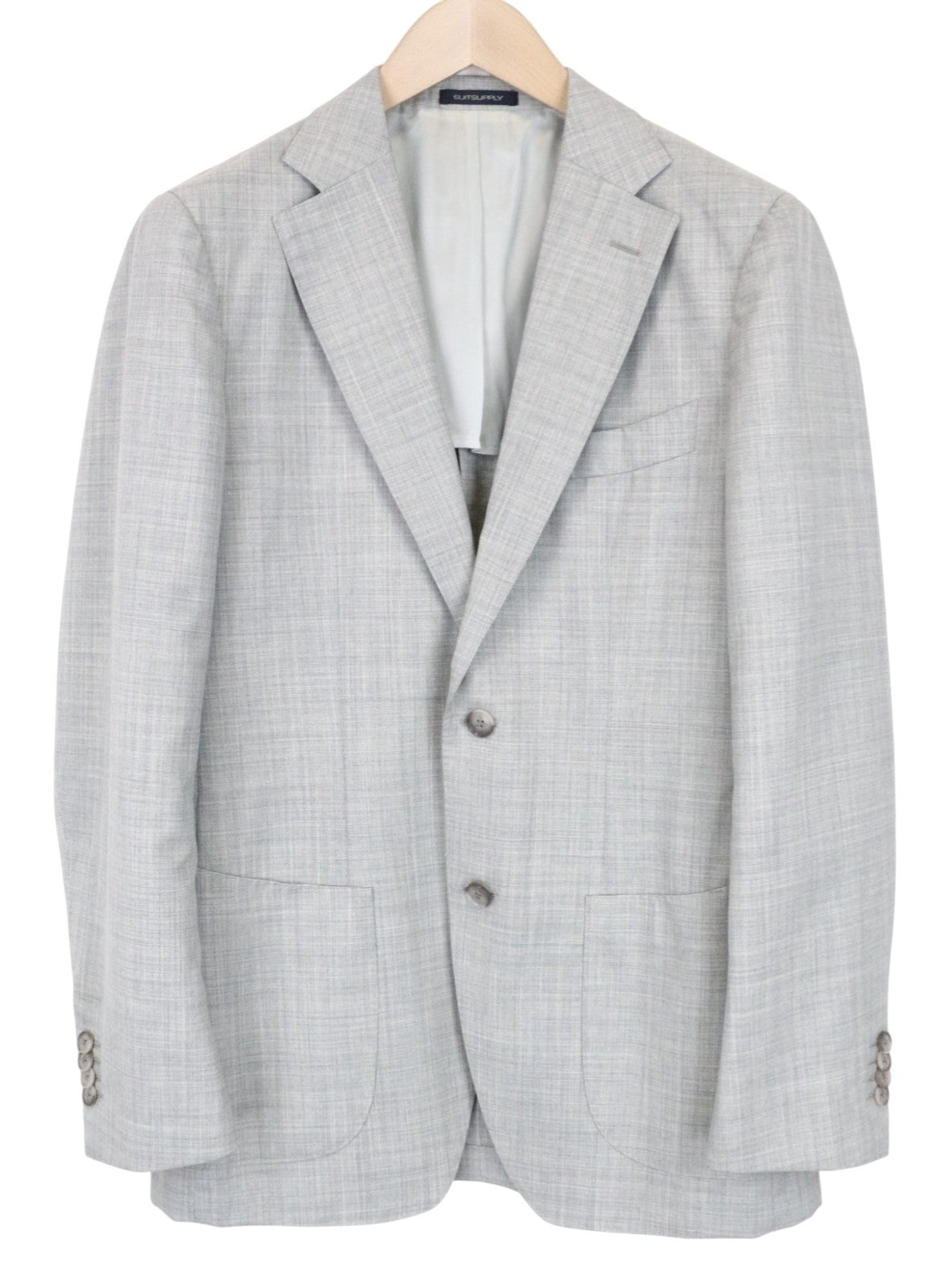 SUITSUPPLY Havana Patch Men's Suit UK38R Grey Melange Wool Slim 2Pc S120s