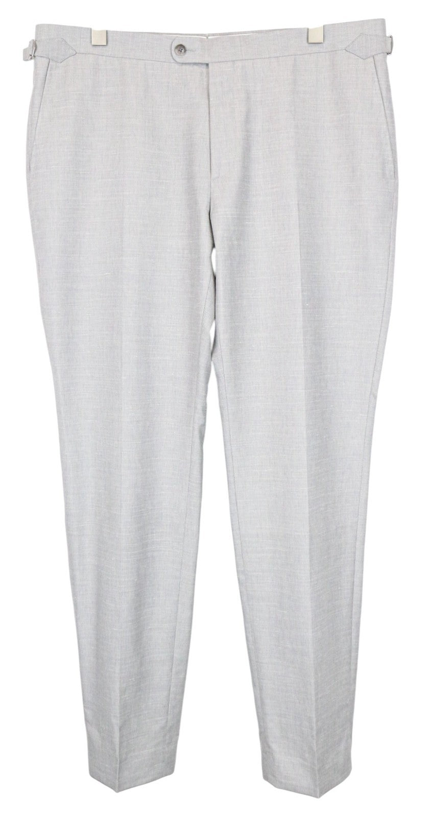 SUITSUPPLY Havana Jetted Men's Suit UK46R Grey Melange Wool Slim 2Pc Silk Linen