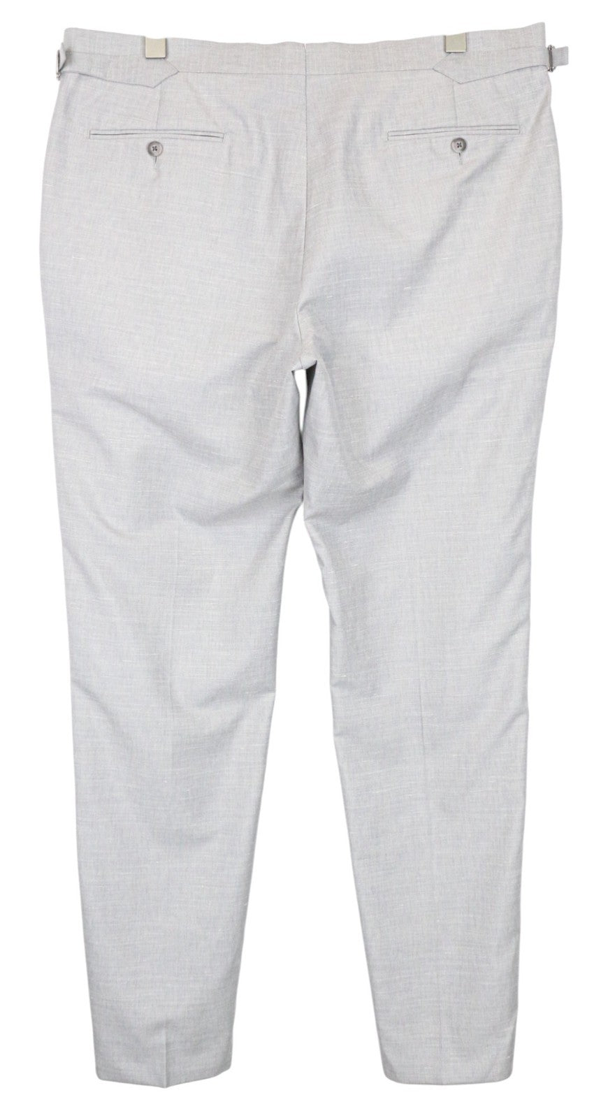 SUITSUPPLY Havana Jetted Men's Suit UK46R Grey Melange Wool Slim 2Pc Silk Linen