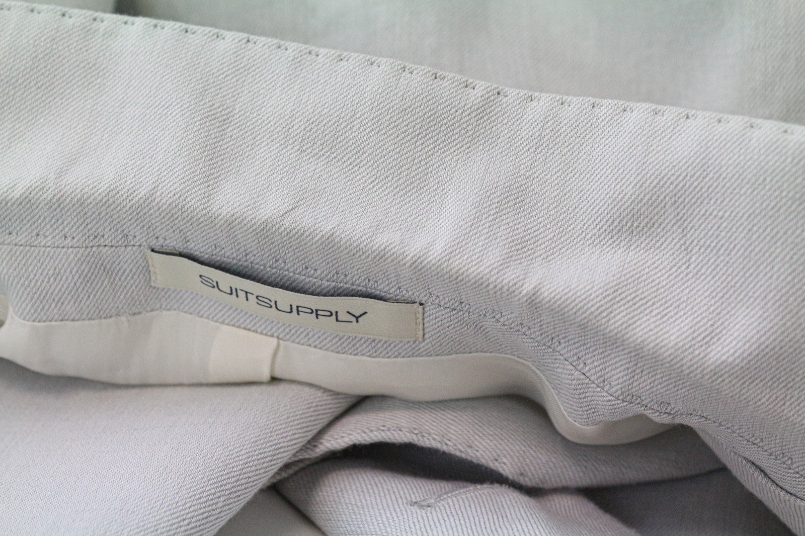 SUITSUPPLY Havana Patch Men's Suit UK38R Grey Slim Half-Lined Linen Cotton 2Pc