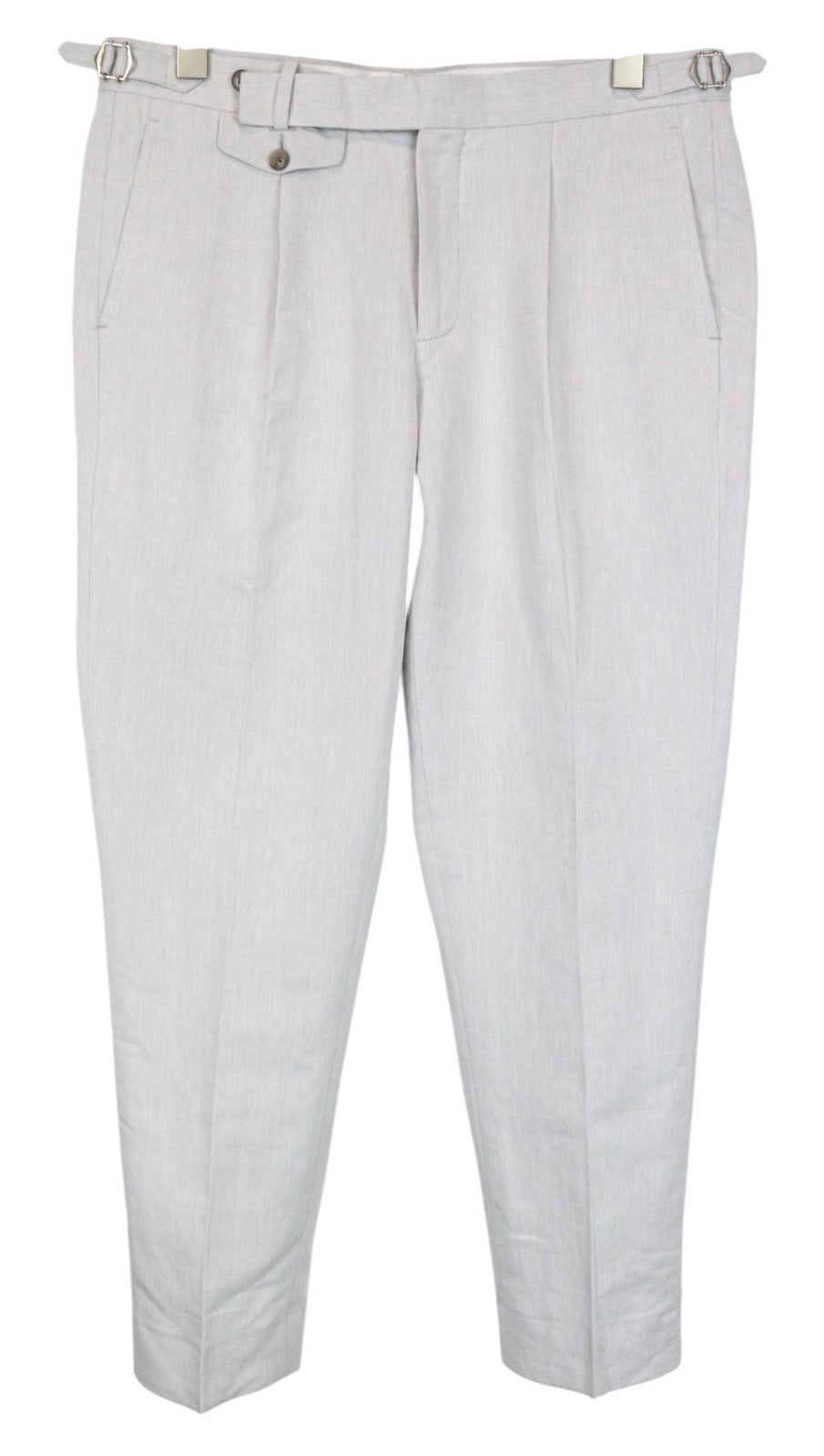 SUITSUPPLY Havana Patch Men's Suit UK38R Grey Slim Half-Lined Linen Cotton 2Pc