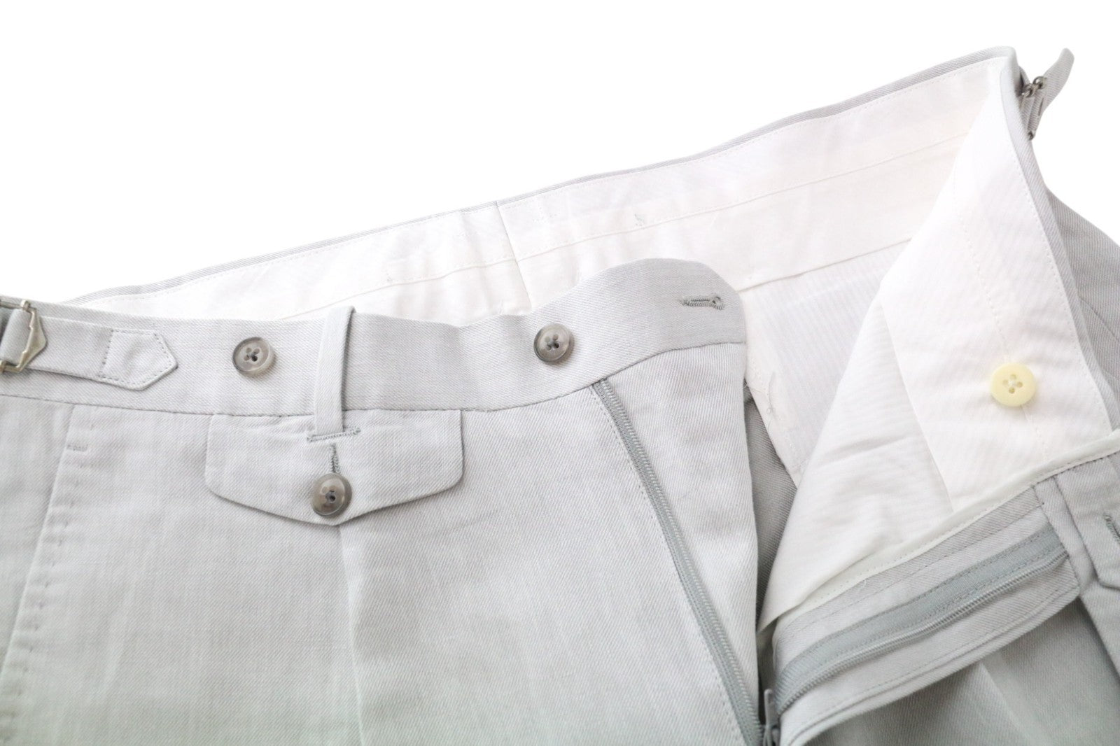 SUITSUPPLY Havana Patch Men's Suit UK38R Grey Slim Half-Lined Linen Cotton 2Pc