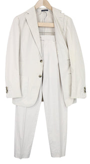 SUITSUPPLY Lazio Patch Men's Suit UK36R Beige Cotton Slim Fit 2Pc