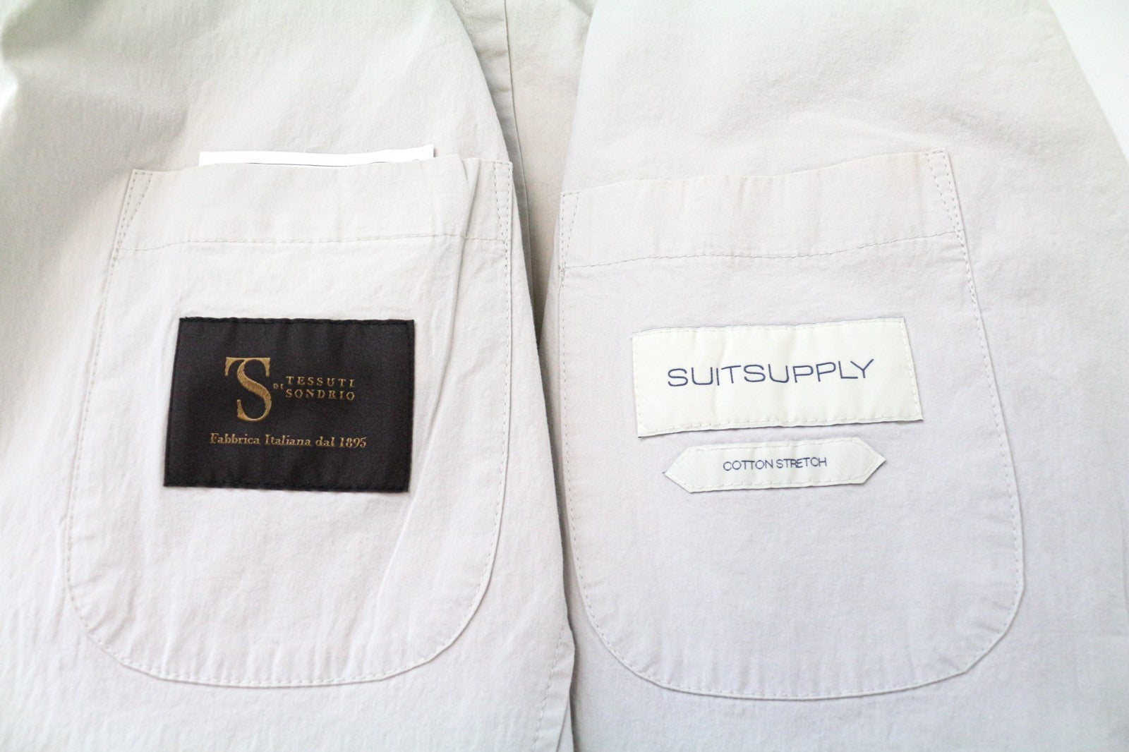 SUITSUPPLY Lazio Patch Men's Suit UK36R Beige Cotton Slim Fit 2Pc