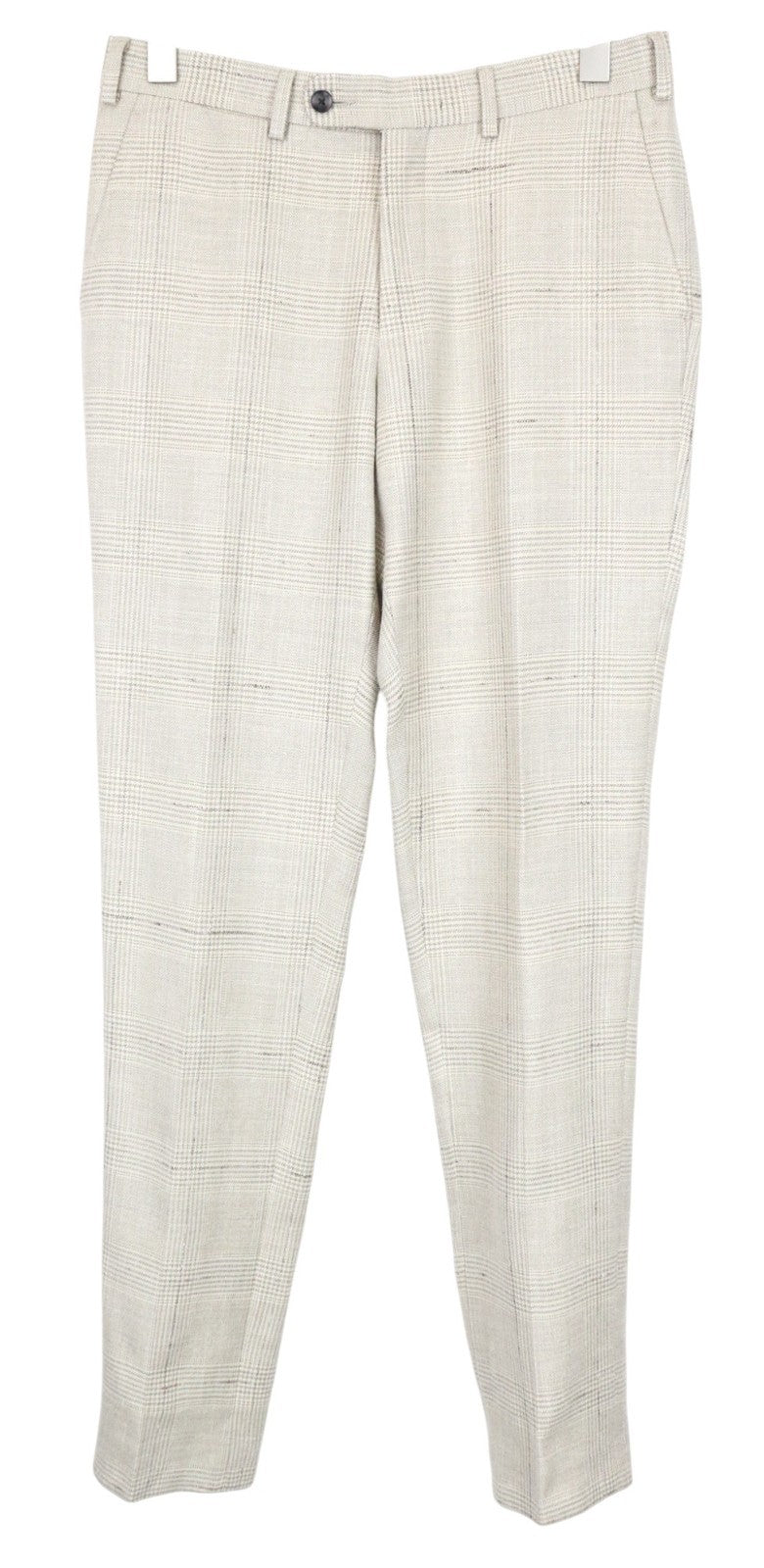 SUITSUPPLY Havana Men's Suit UK36R Beige Check Slim 2Pc Wool Silk Linen Blend