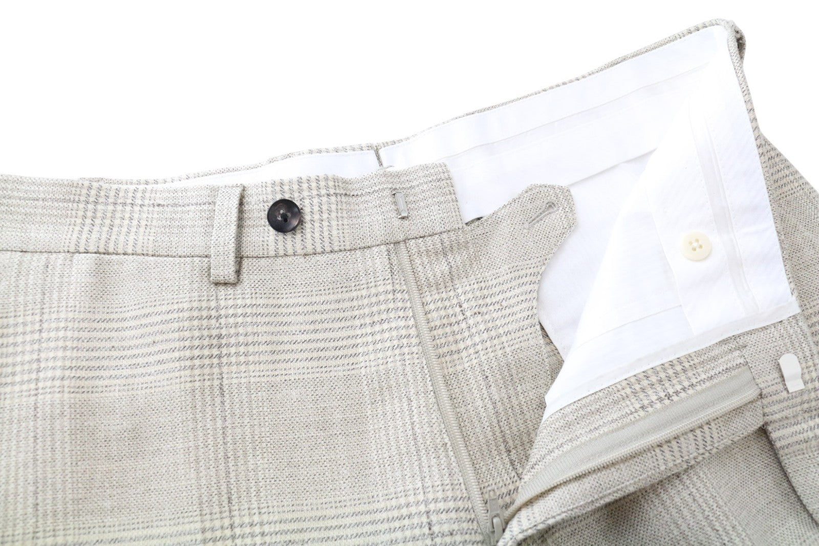 SUITSUPPLY Havana Men's Suit UK36R Beige Check Slim 2Pc Wool Silk Linen Blend