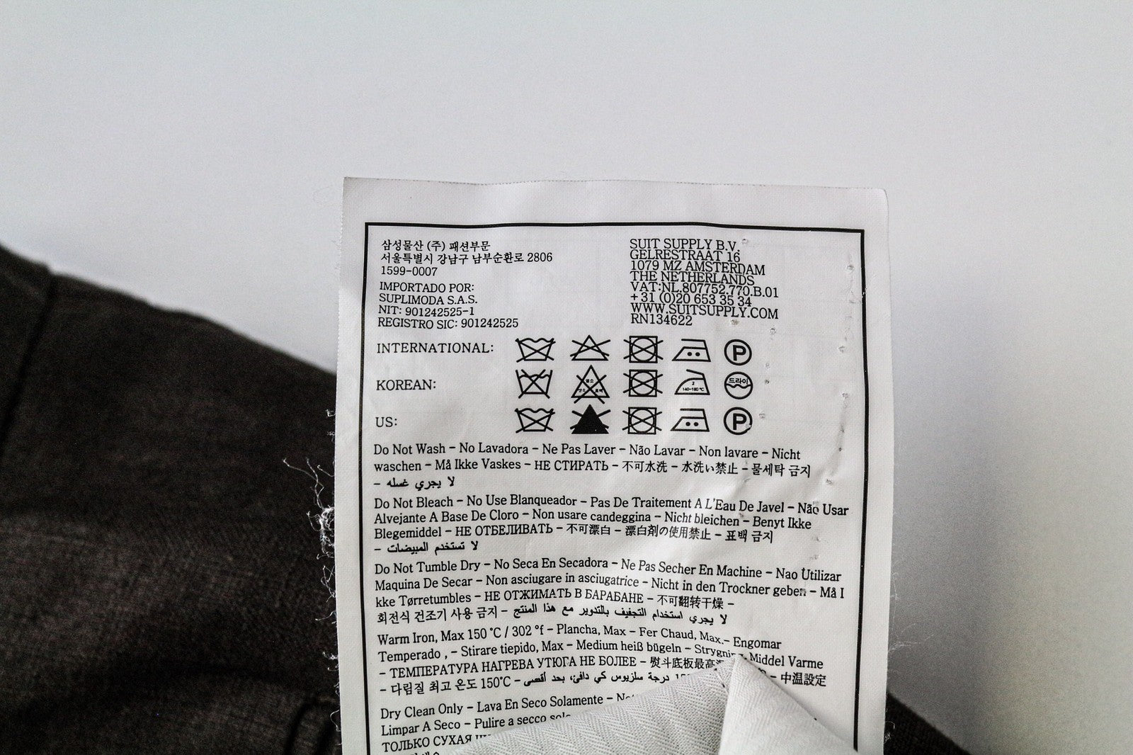 SUITSUPPLY Ames Pleat Men's Trousers UK30R Dark Brown Pure Linen Slim Drawstring