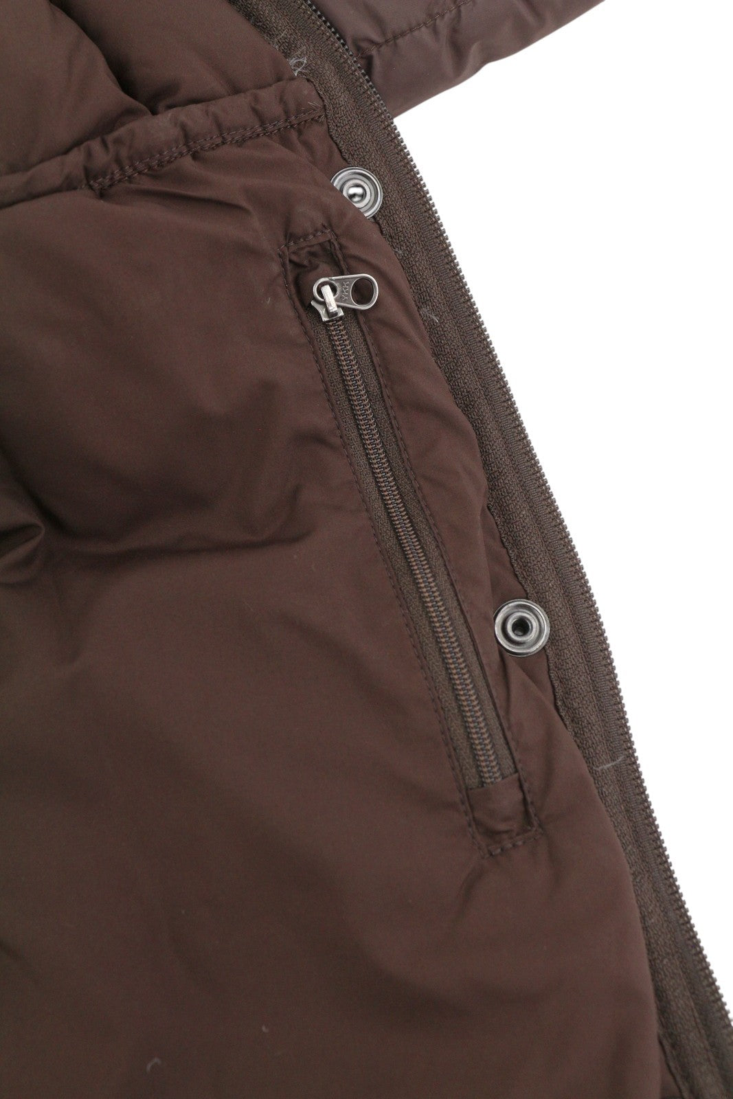 „THE NORTH FACE“ moteriška striukė S ruda 600 pūkuota dygsniuota aukšta apykakle, vidutinio ilgio 