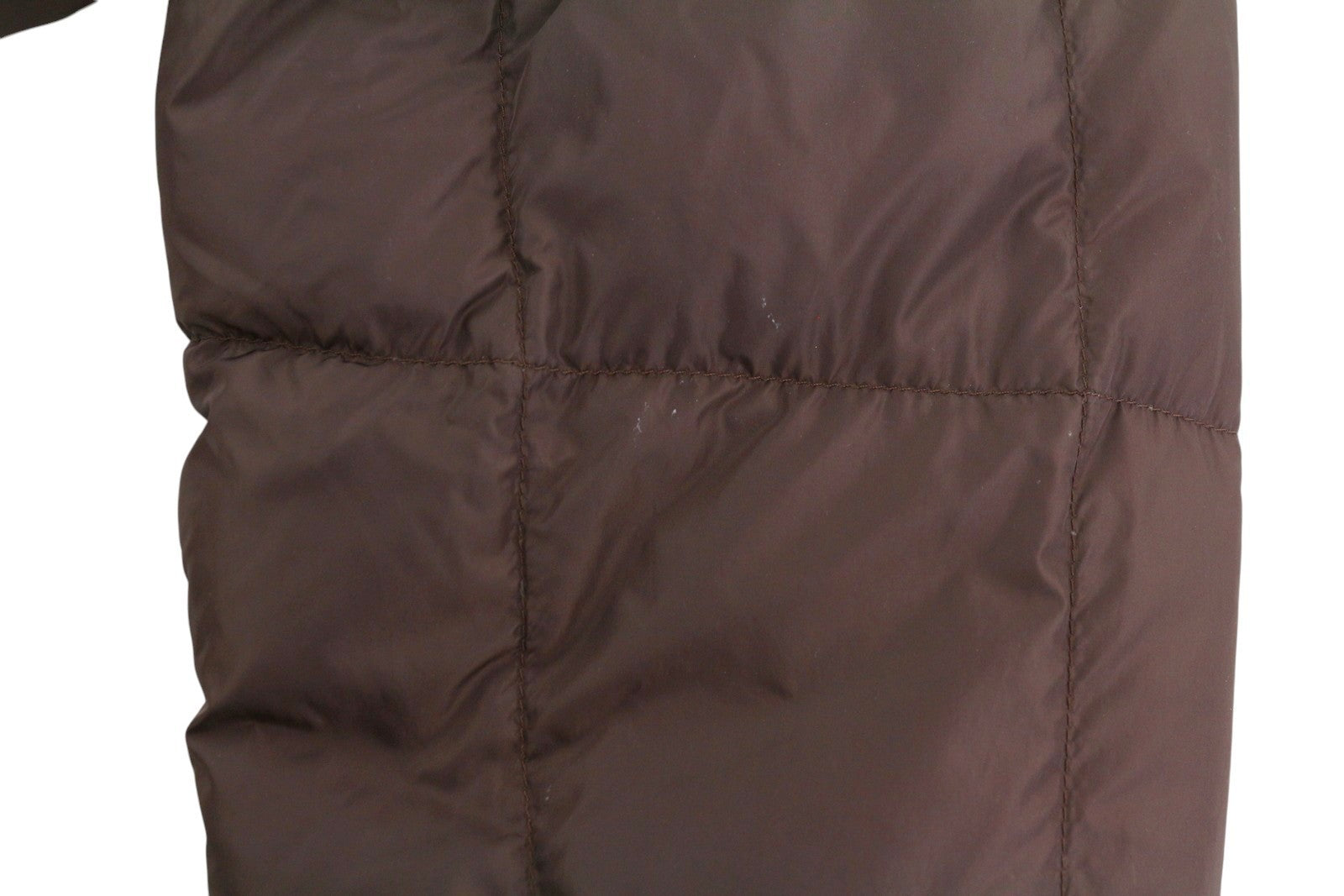 „THE NORTH FACE“ moteriška striukė S ruda 600 pūkuota dygsniuota aukšta apykakle, vidutinio ilgio 