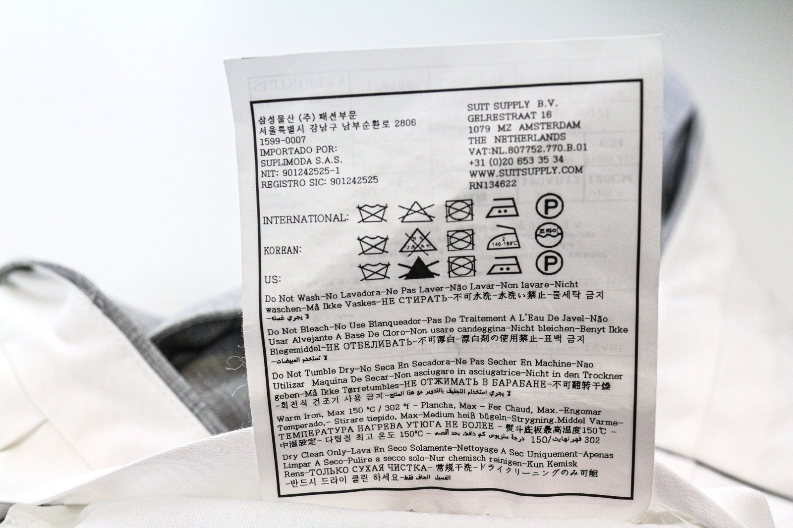 SUITSUPPLY Soho Turn Up Men's Trousers UK44R Grey Melange Wool Flat Slim Front