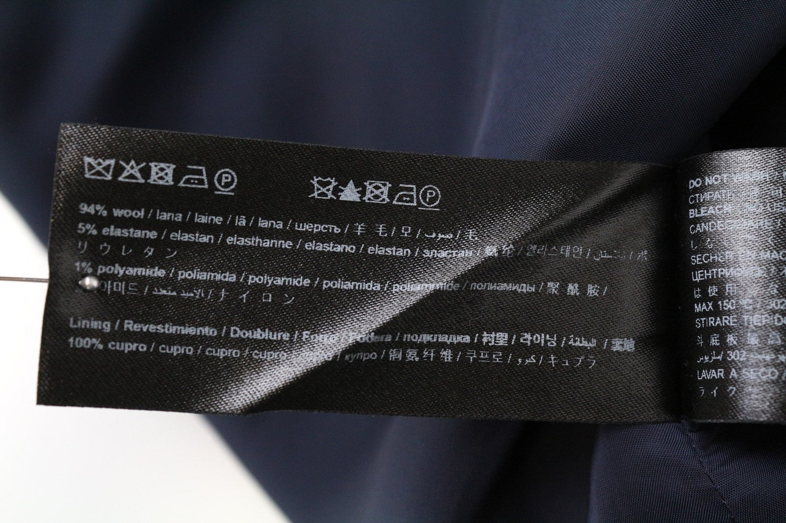 SUISTUDIO Camden moteriška suknelė UK14R tamsiai mėlyna vilnonė plona mini tunika oficiali klasika 