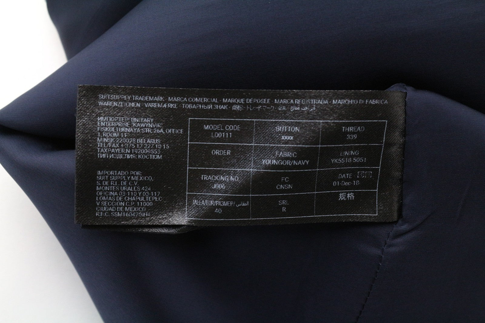 SUISTUDIO Camden moteriška suknelė UK14R tamsiai mėlyna vilnonė plona mini tunika oficiali klasika 