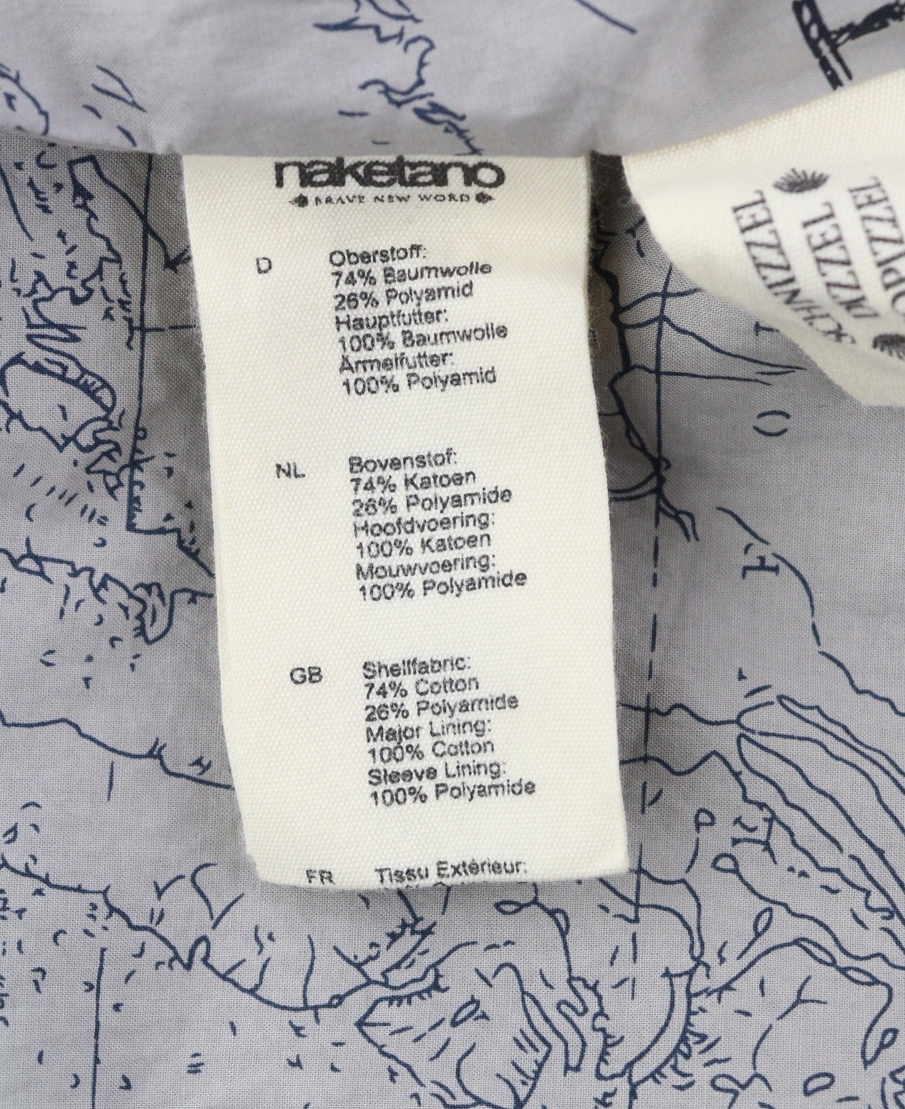 NAKETANO Women Jacket M Grey High Neck Lined Pockets Long Sleeve Lightweight