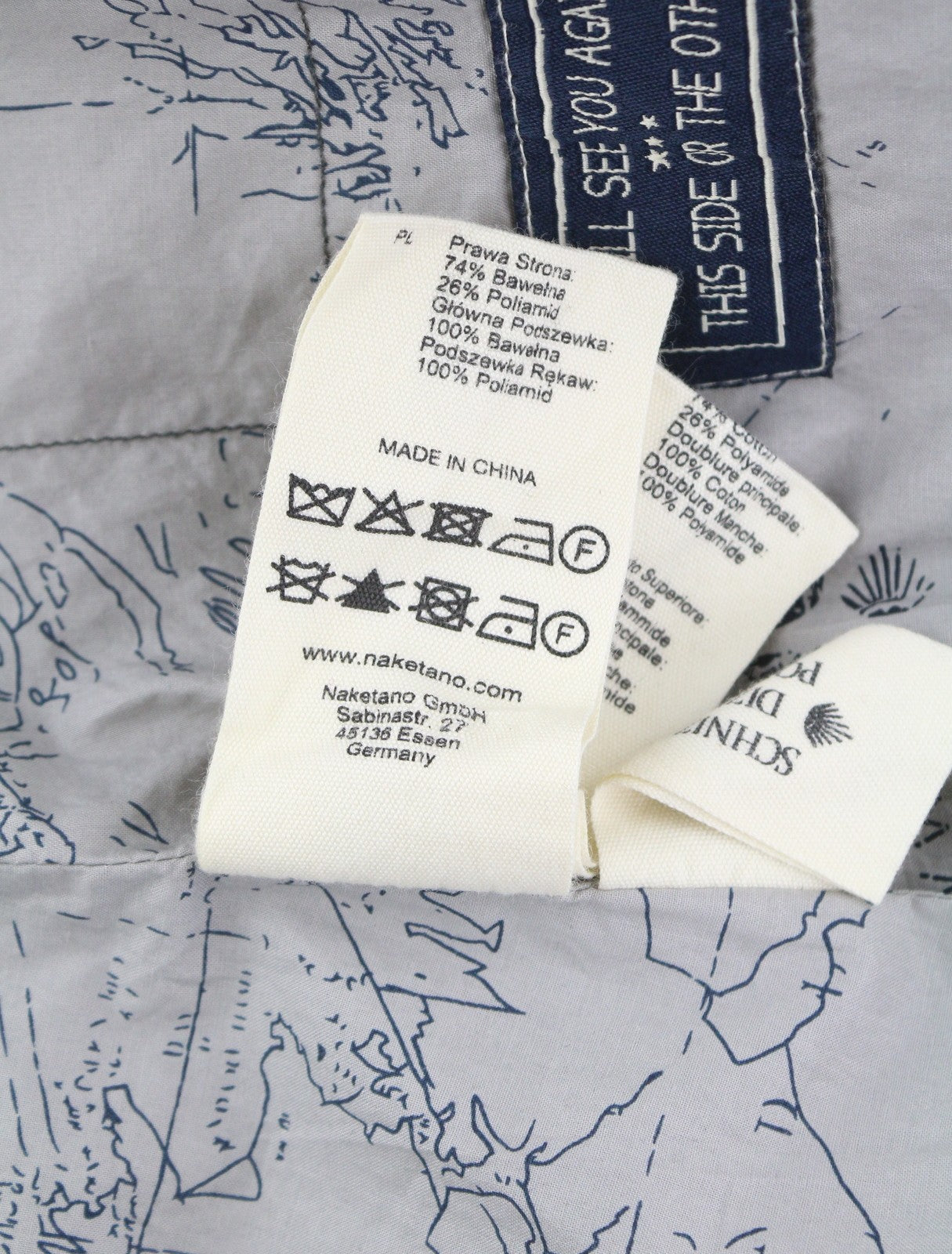 NAKETANO Women Jacket S Grey High Neck Lined Pockets Long Sleeve Lightweight