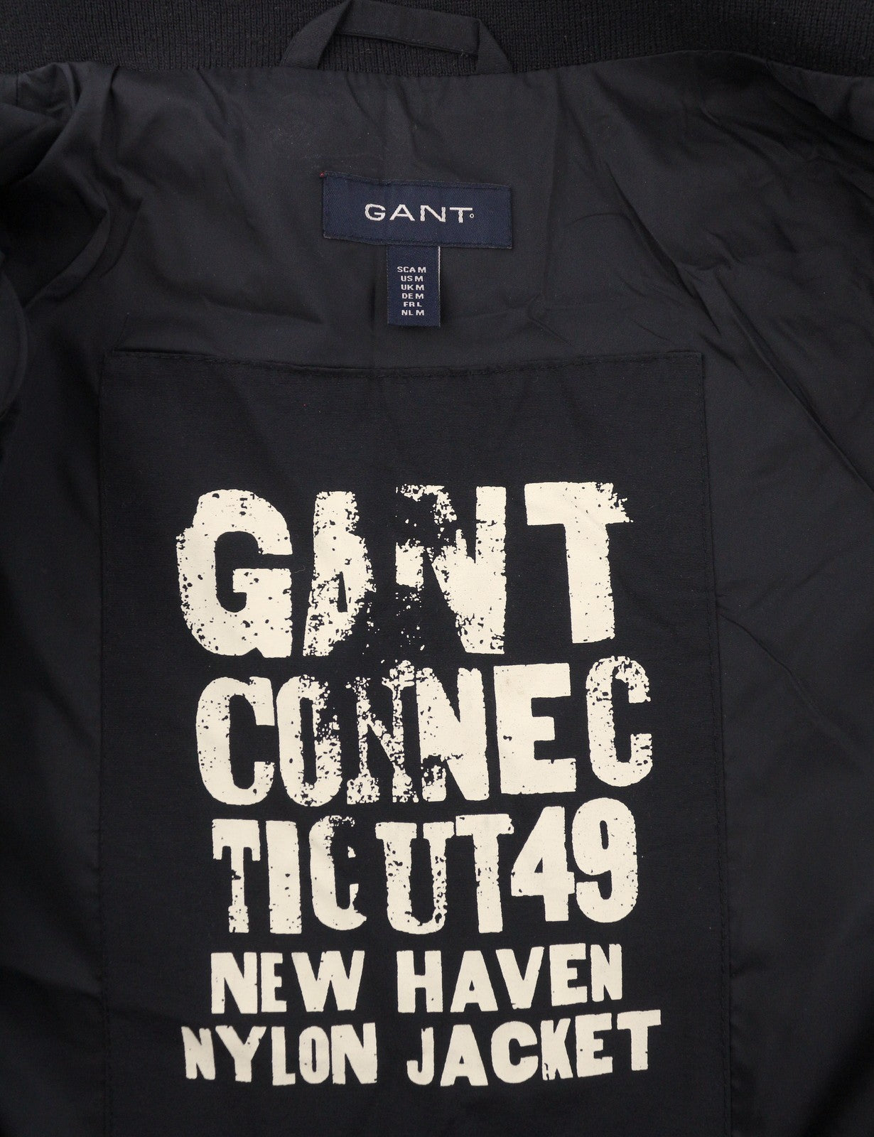 GANT vyriška striukė M, juoda, užtrauktuku iki galo, aukšta apykakle, su pamušalu, kišenėmis, lengvas nailono logotipas 