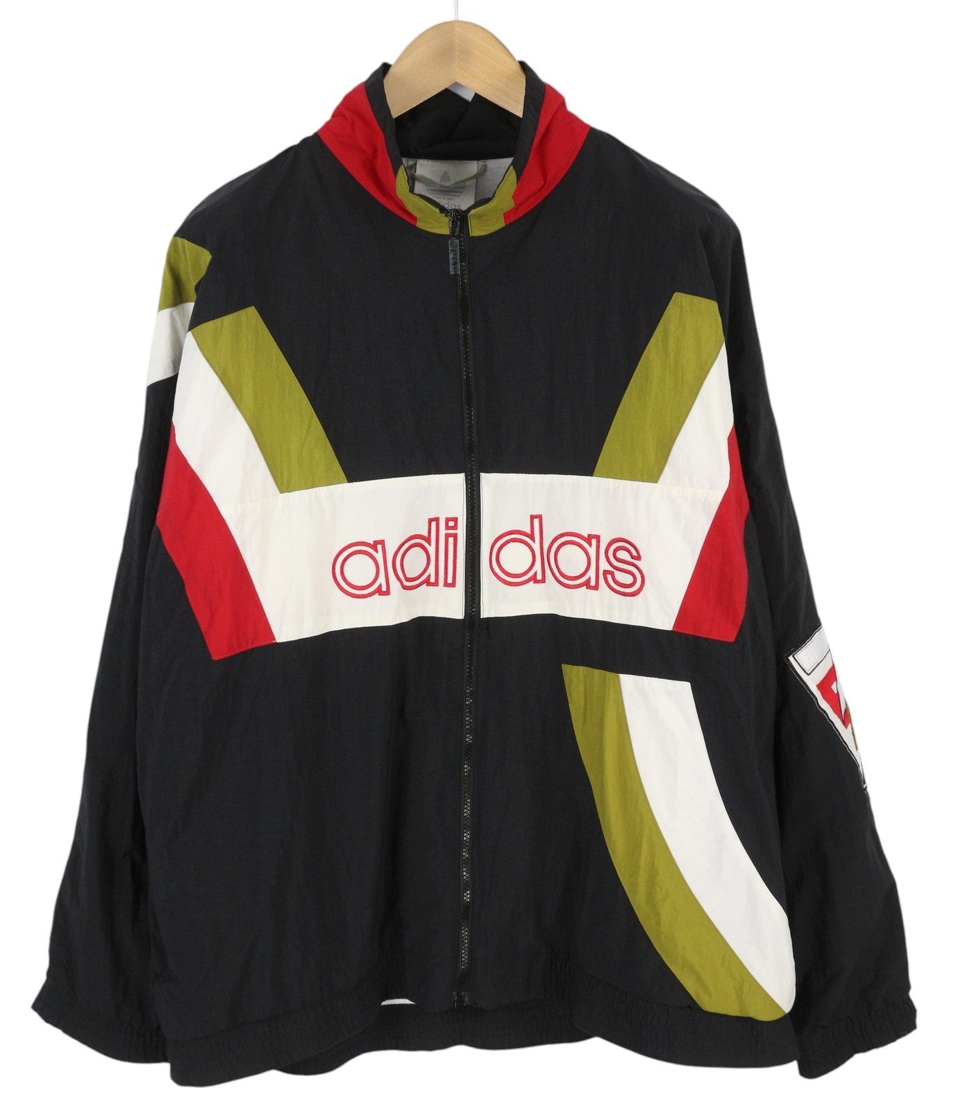 ADIDAS vyriška striukė UK44/46 Vintage Black Full Zip Logo Lightweight, su pamušalu priekyje 