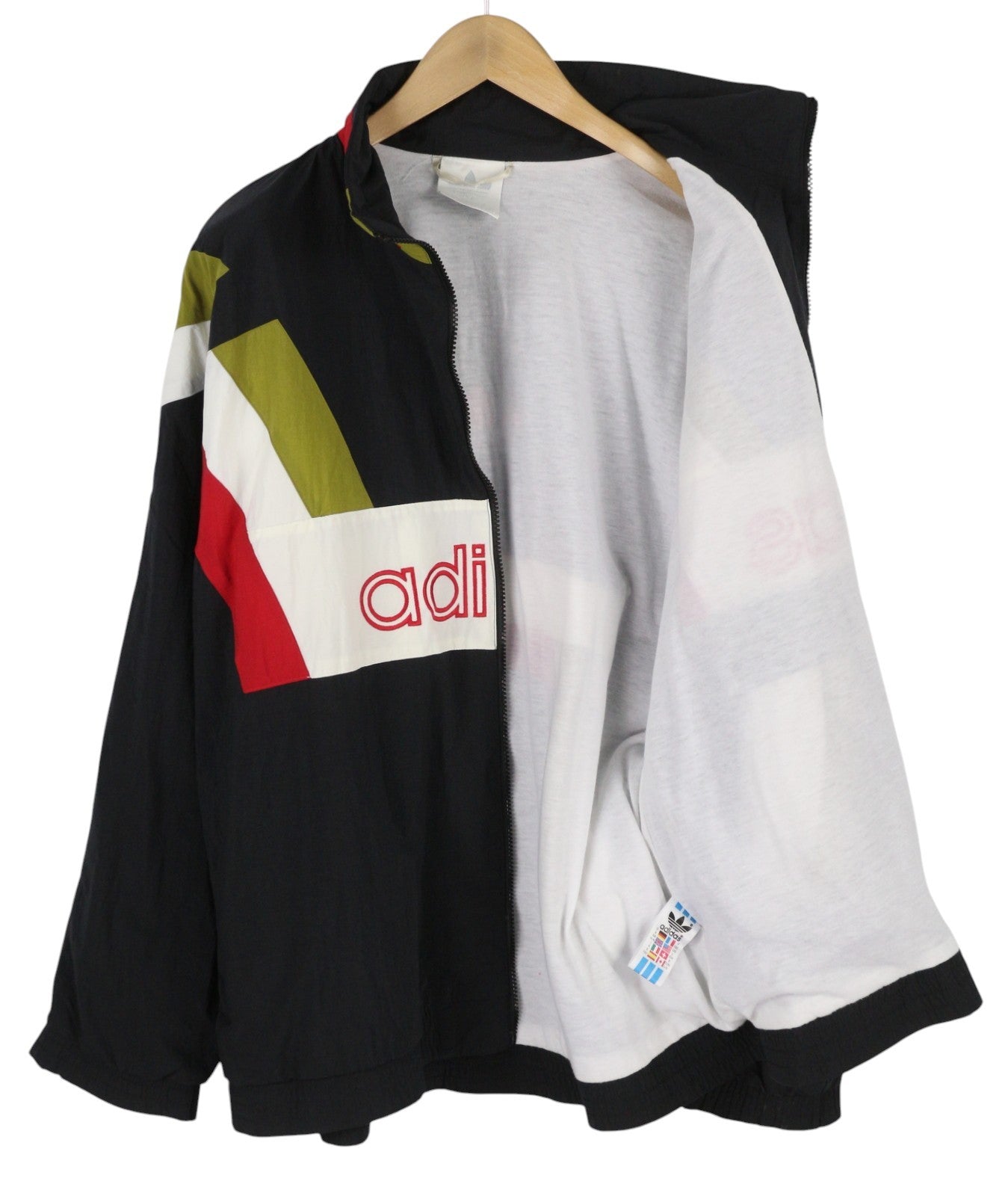 ADIDAS vyriška striukė UK44/46 Vintage Black Full Zip Logo Lightweight, su pamušalu priekyje 