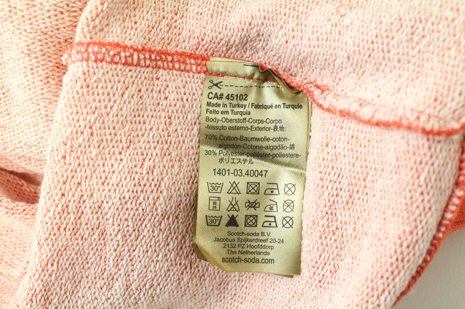 SCOTCH &amp; SODA Ams Couture vyriškas džemperis ilgomis rankovėmis, 2XL, oranžinis, medvilnės mišinio audinys 