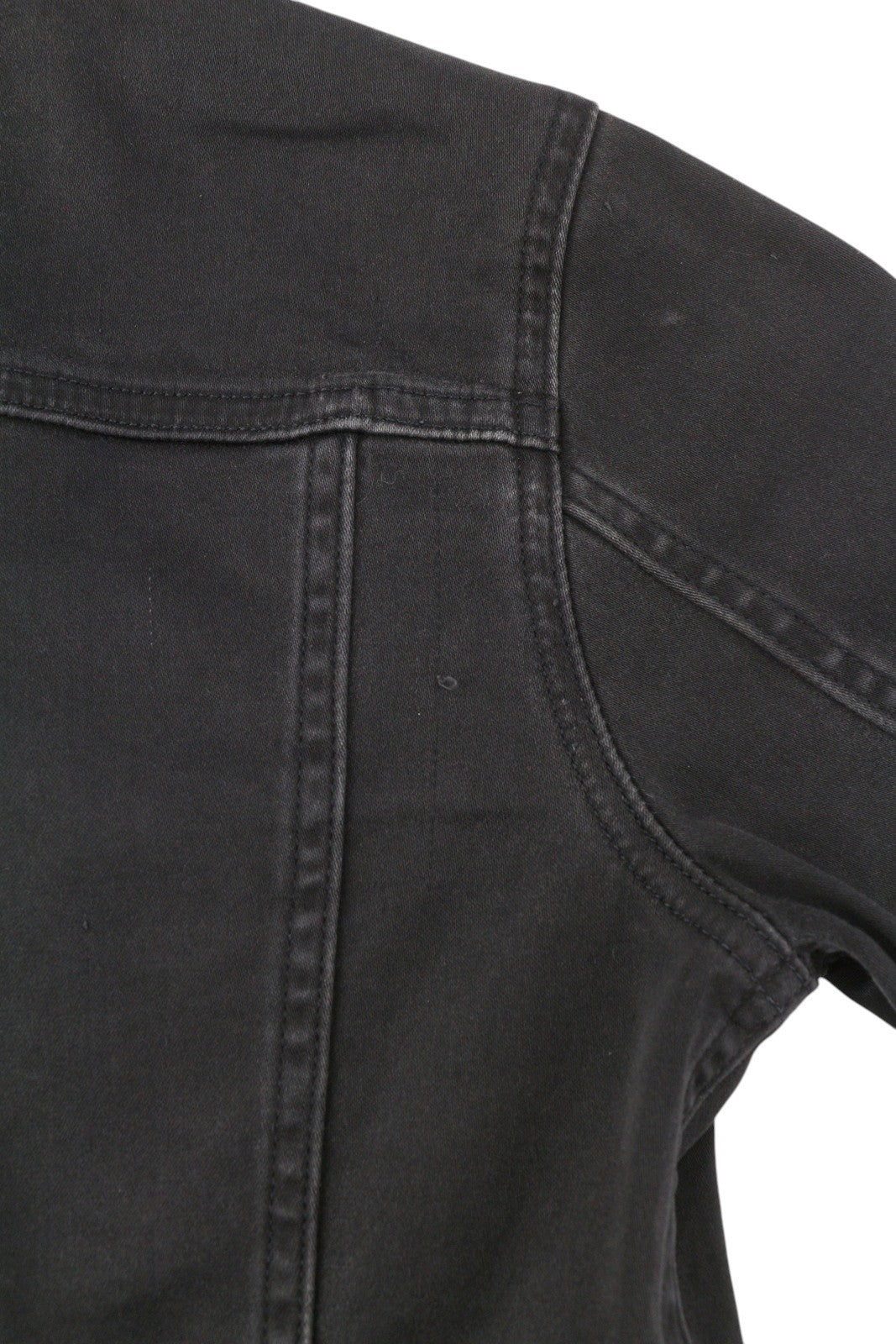 G-STAR Fender Slim Tailor Jkt moteriška striukė, XS, juoda, džinsinio audinio, tampri, su sagomis užsegama. 