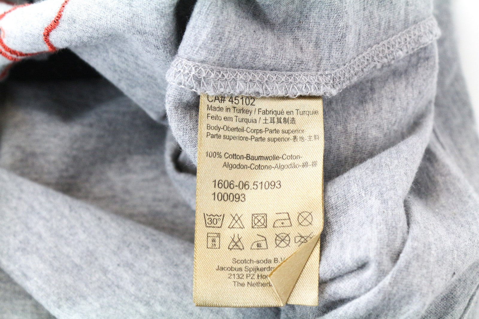 SCOTCH & SODA Ams Blauw Men's T-Shirt M Grey Pure Cotton Short Sleeve Crewneck