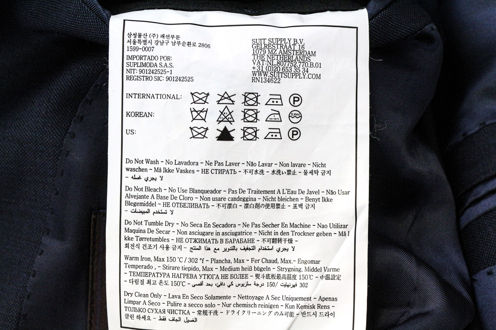 SUITSUPPLY La Spalla Men's Blazer UK42S Navy Pure Wool Lined Classic Fit