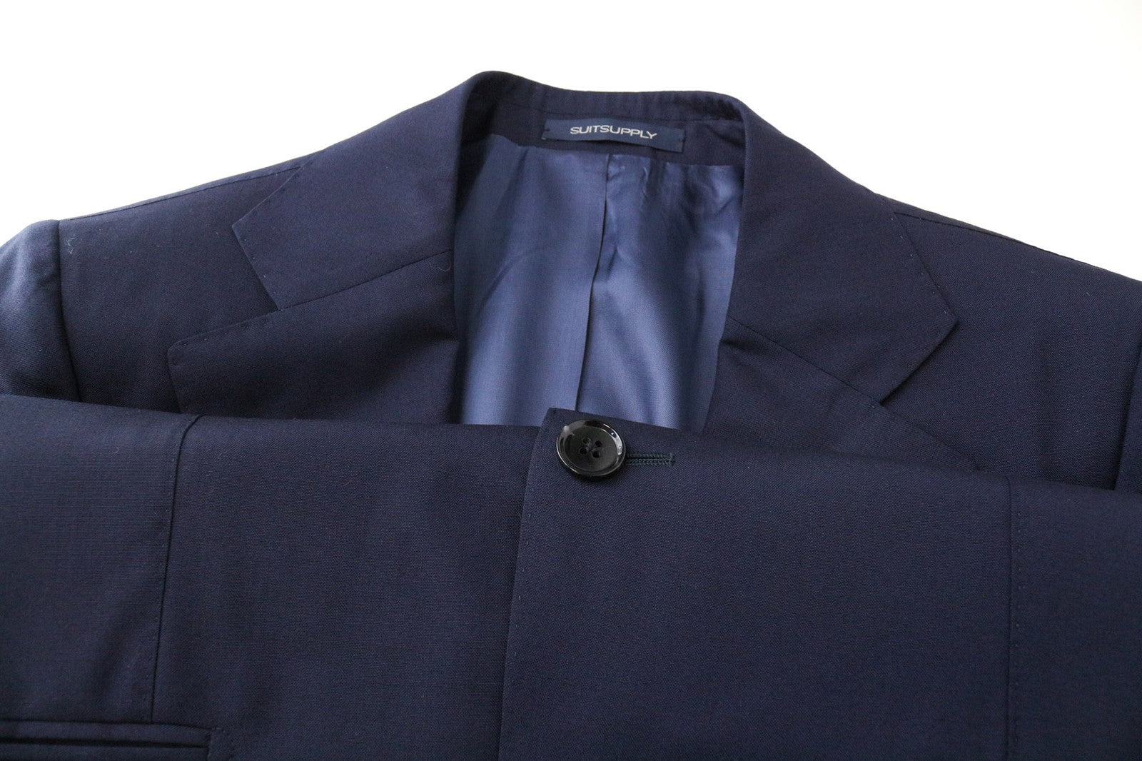 SUITSUPPLY La Spalla Men's Blazer UK36S Blue Pure Wool Notch Lapel Classic