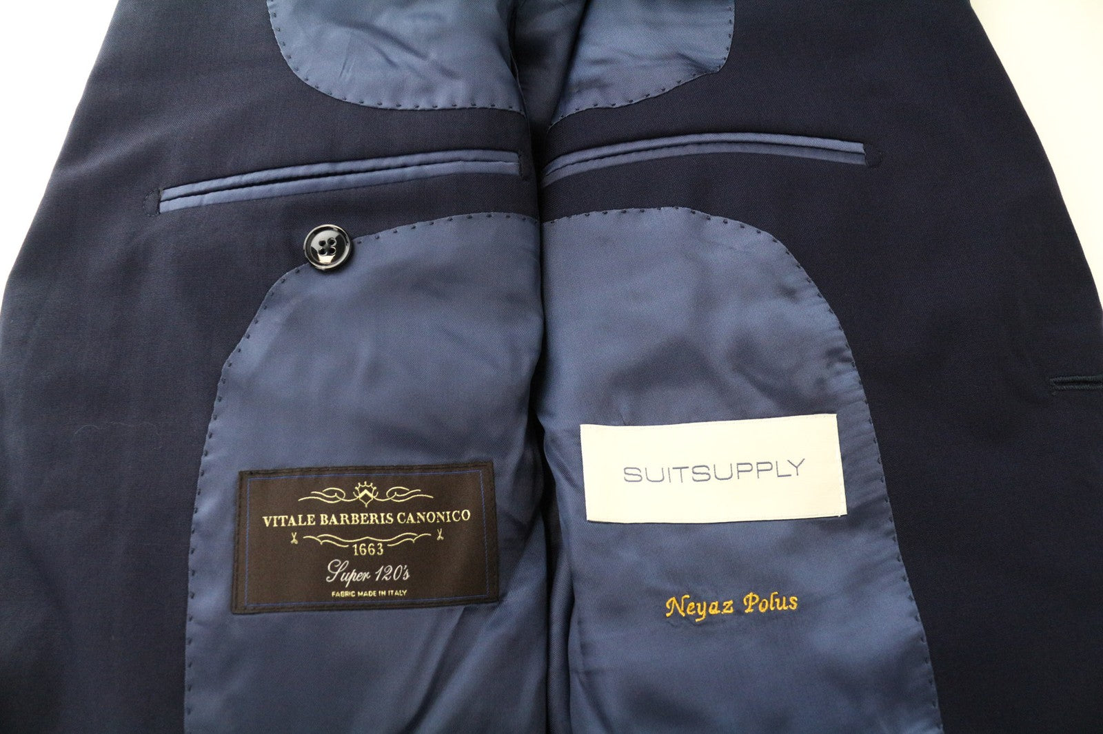 SUITSUPPLY La Spalla Men's Blazer UK36S Blue Pure Wool Notch Lapel Classic