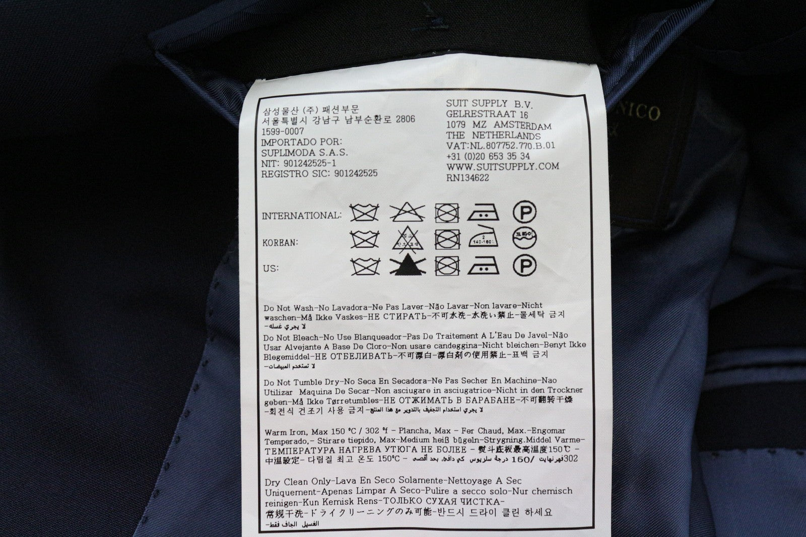 SUITSUPPLY La Spalla Men's Blazer UK36S Blue Pure Wool Notch Lapel Classic