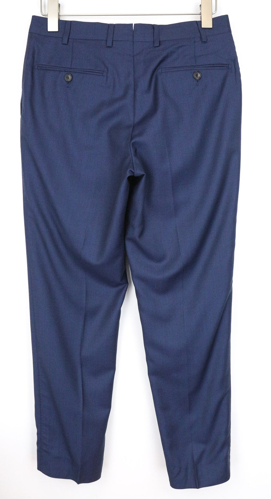 SUITSUPPLY Brescia Men's Trousers UK36S Blue Pure Wool Pleated Classic Front