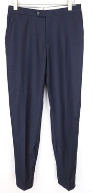 SUITSUPPLY Brescia Men's Trousers UK38R Navy Blue Pure Wool Pleated Formal
