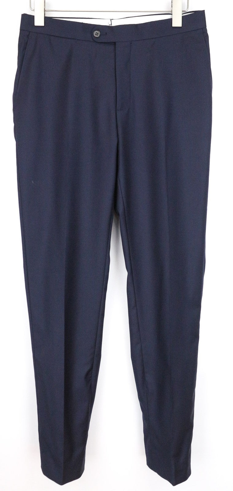 SUITSUPPLY Brescia Men's Trousers UK38R Navy Blue Pure Wool Pleated Formal