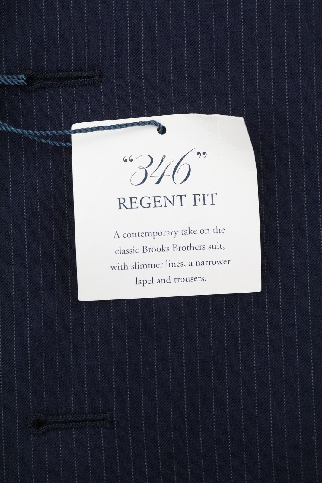 BROOKS BROTHERS 346 Regent Fit vyriškas švarkas, UK42, mėlynas vilnonis švarkas su dryžuota atlapo išpjova. 