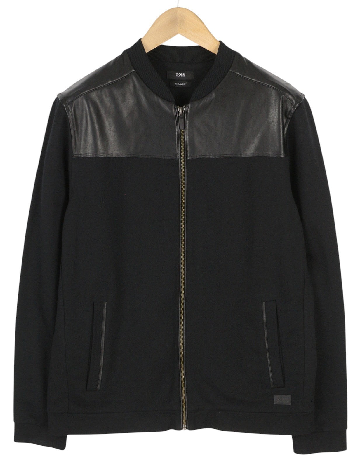 HUGO BOSS Casino 04 vyriška striukė, L, juoda, įprasto kirpimo, lengva bomber striukė su užtrauktuku. 