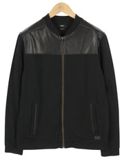 HUGO BOSS Casino 04 vyriška striukė, L, juoda, įprasto kirpimo, lengva bomber striukė su užtrauktuku. 