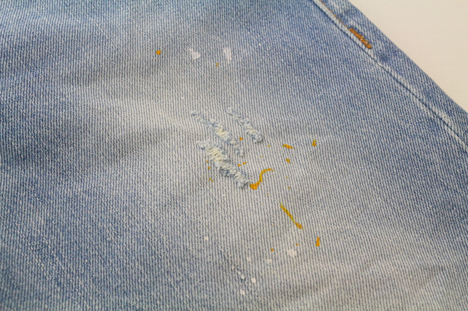 TAKESHY KUROSAWA vyriški džinsai W34 Slim Fit šviesiai mėlyni medvilniniai skalbti tiesūs