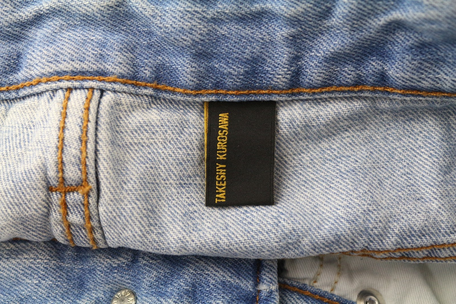 TAKESHY KUROSAWA vyriški džinsai W34 Slim Fit šviesiai mėlyni medvilniniai skalbti tiesūs