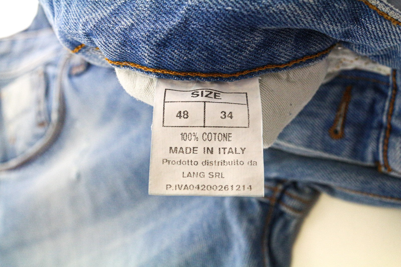 TAKESHY KUROSAWA vyriški džinsai W34 Slim Fit šviesiai mėlyni medvilniniai skalbti tiesūs