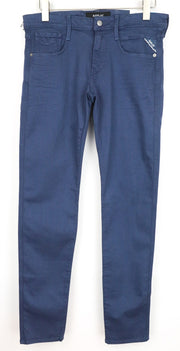 REPLAY Anbass Men's Trousers W30/L34 Slim Casual Blue Stretch Cotton 5-Pocket