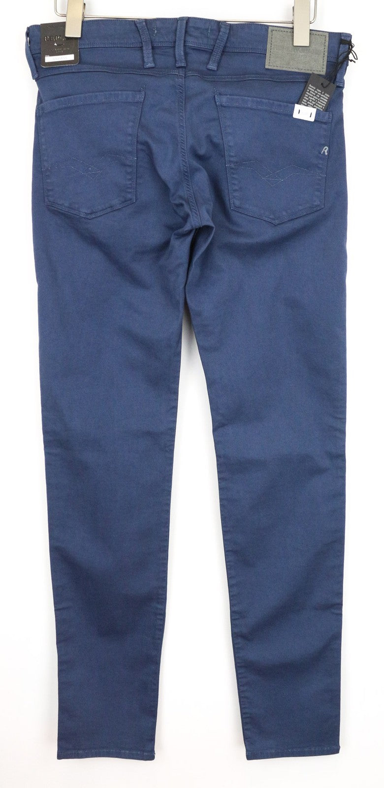 REPLAY Anbass Men's Trousers W30/L34 Slim Casual Blue Stretch Cotton 5-Pocket