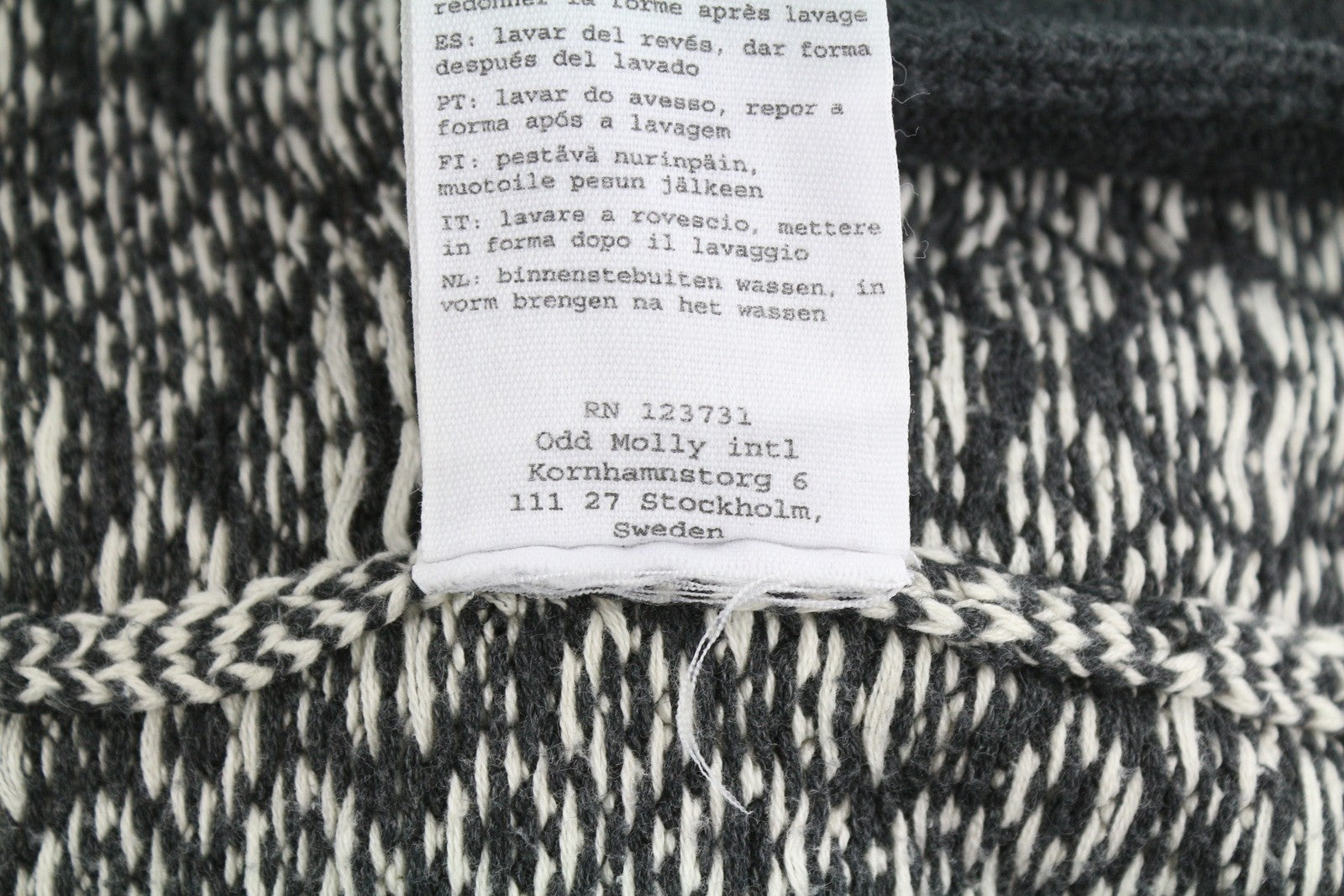 ODD MOLLY M214-233 Women Jumper XS Grey Patterned Cotton Knitted Logo Cardigan