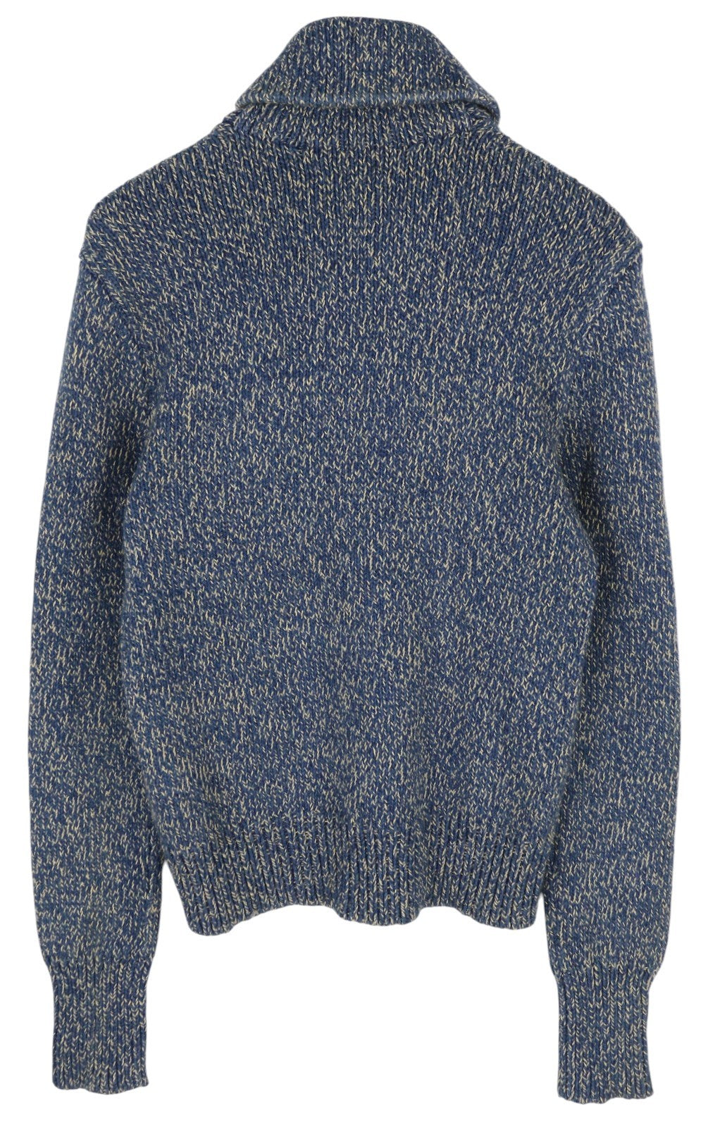 RRL RALPH LAUREN vyriškas megztinis S melanžo mėlynas megztas megztinis su skara ir kaklu bei kišenėmis 