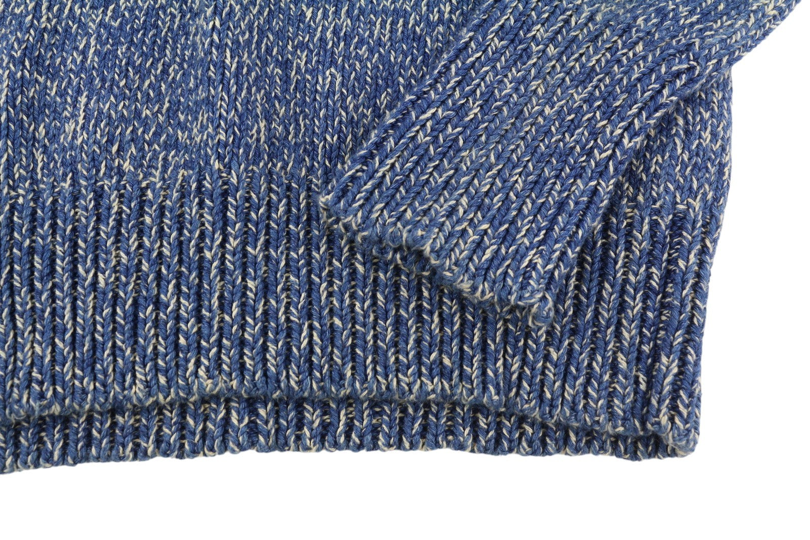 RRL RALPH LAUREN vyriškas megztinis S melanžo mėlynas megztas megztinis su skara ir kaklu bei kišenėmis 