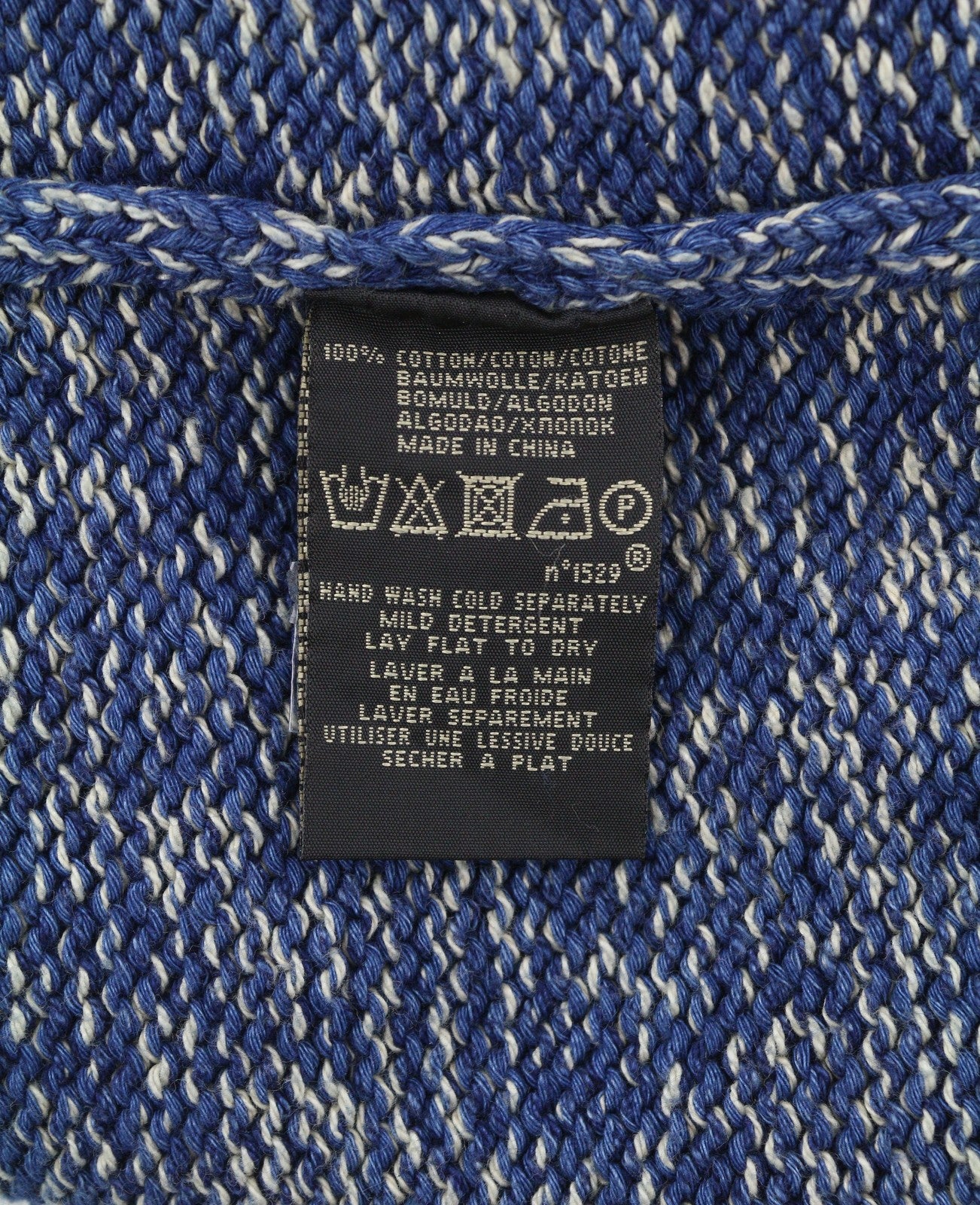 RRL RALPH LAUREN vyriškas megztinis S melanžo mėlynas megztas megztinis su skara ir kaklu bei kišenėmis 