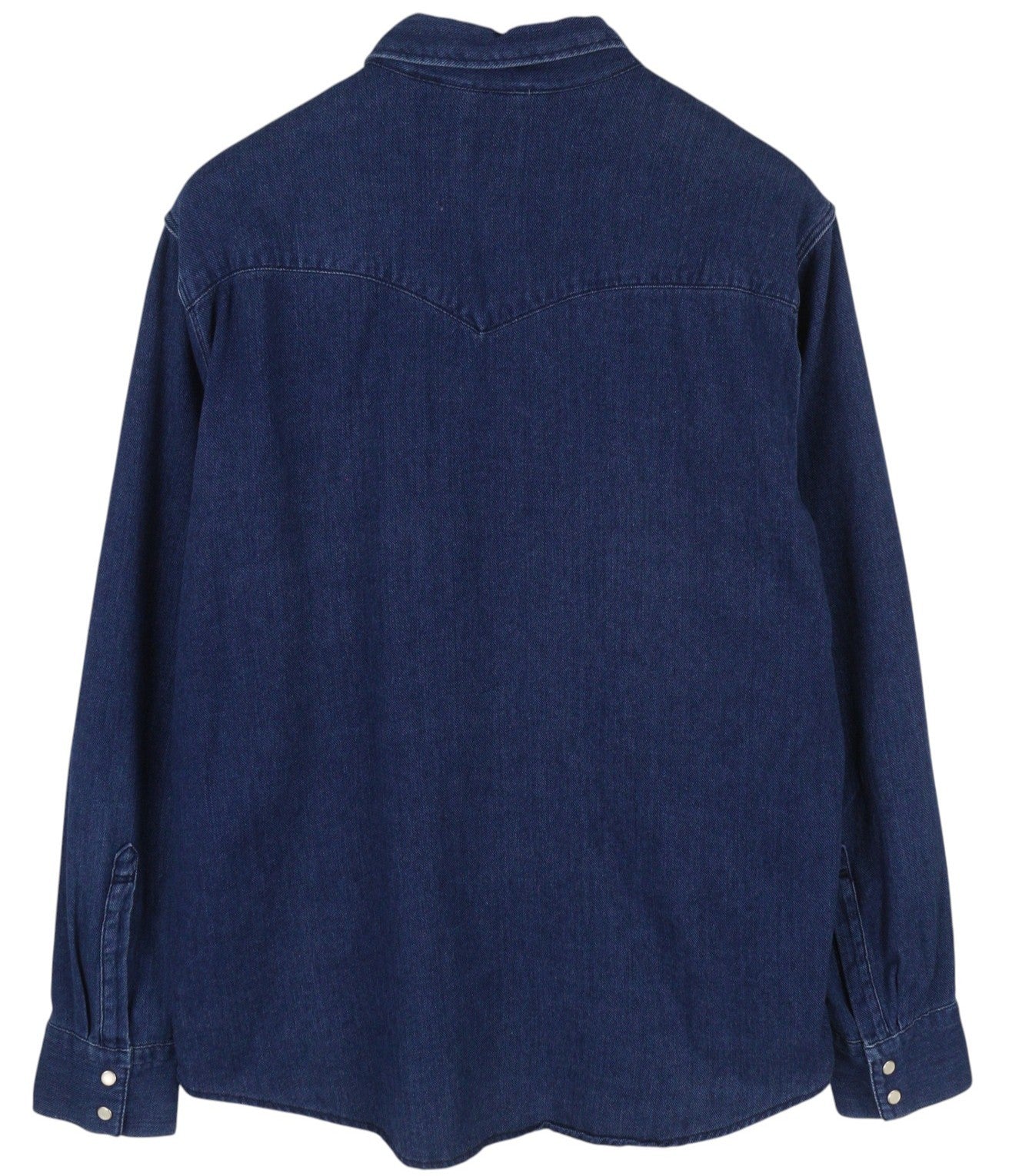 LEVI'S vyriški marškinėliai XL dydžio mėlyni džinsiniai vesterno stiliaus marškinėliai su sagomis, išskleidžiama kaklo dalimis, kišenės uždėtos. 