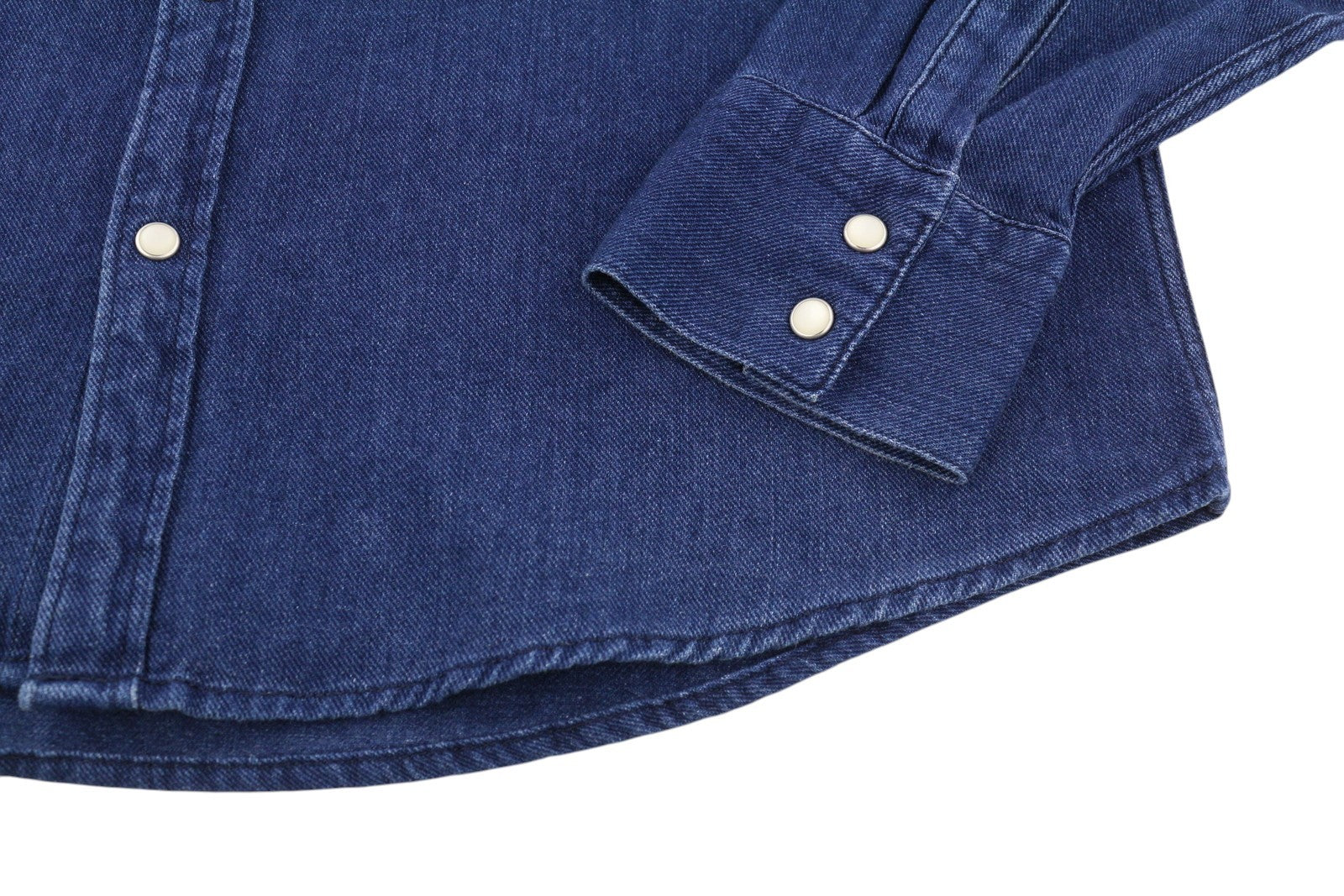 LEVI'S vyriški marškinėliai XL dydžio mėlyni džinsiniai vesterno stiliaus marškinėliai su sagomis, išskleidžiama kaklo dalimis, kišenės uždėtos. 